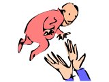Baby being thrown in the air